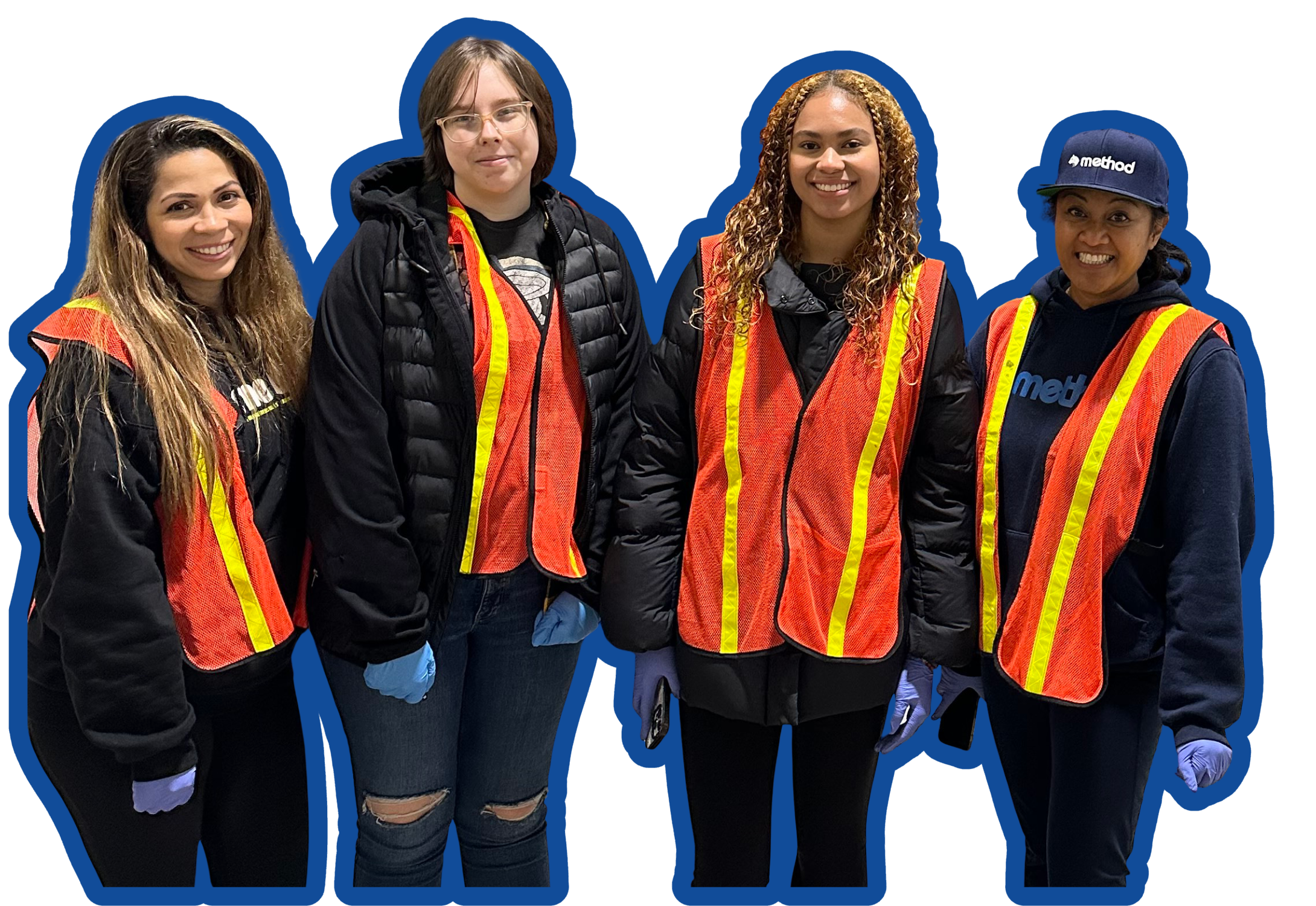 method students and teacher volunteering